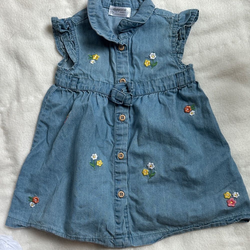 Mayoral Floral Denim Dress